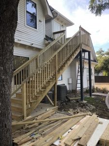 Outdoor wooden staircase